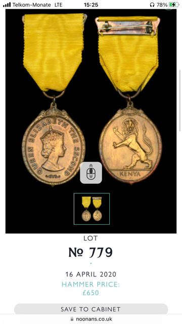 Badge of the Certificate of Honour ( Kenya ) E.II.R - Scarse