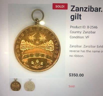 ( Scarse ) 1906 Zanzibar Empire Exibition Commemorative Medal