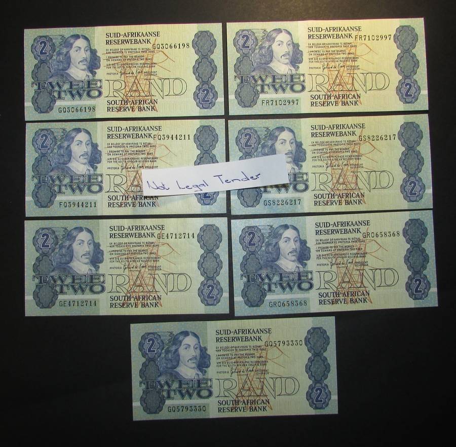 South Africa - Gerhard de Kock 2 Rand Note Lot