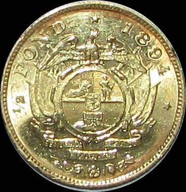 1894 Gold ZAR Half Pond