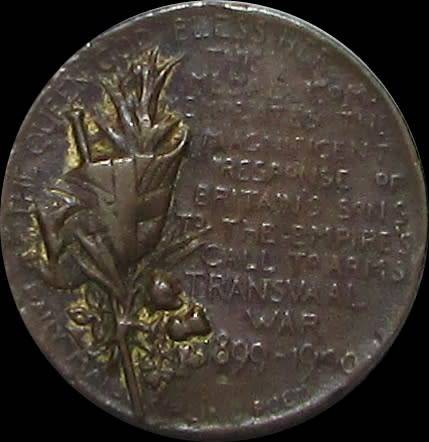 Boer War Absent Minded Begger Medallion ( Bronze - Small Version )