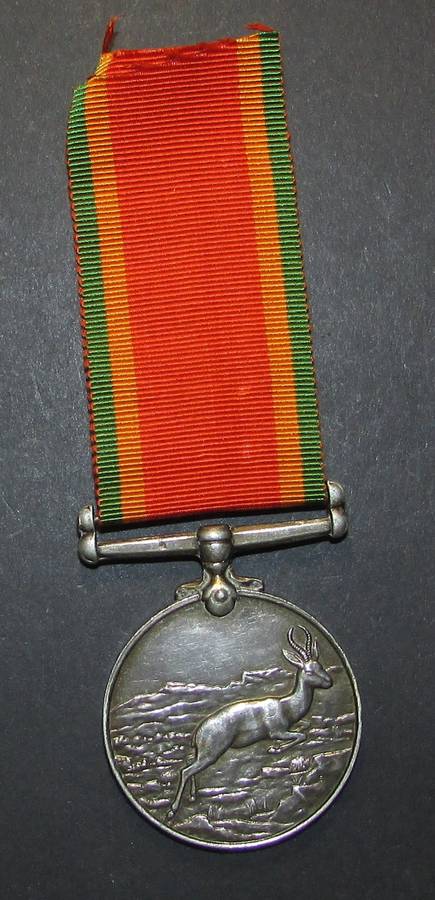 Full Size World War Two Africa Service Medal ( Silver ) To:134340 F.Coetzee