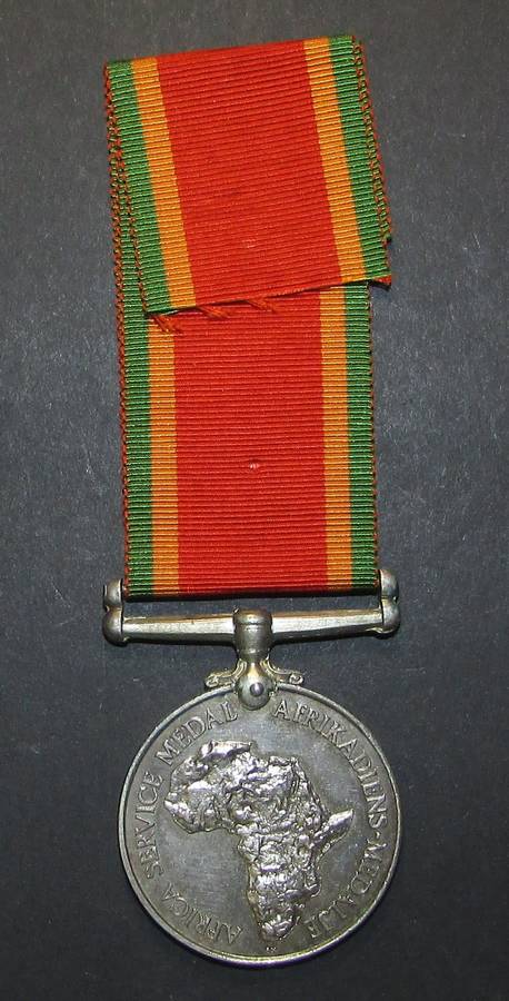 Full Size World War Two Africa Service Medal ( Silver ) To:732810 D.Walker