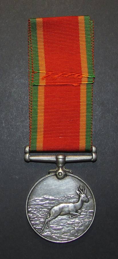 Full Size World War Two Africa Service Medal ( Silver ) To:235890 J.Barrow