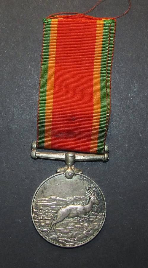 Full Size World War Two Africa Service Medal ( Silver ) To:188501 E.B.Leaonard