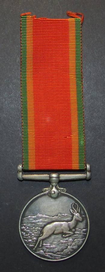 Full Size World War Two Africa Service Medal ( Silver ) To:190492 J.Le Grange