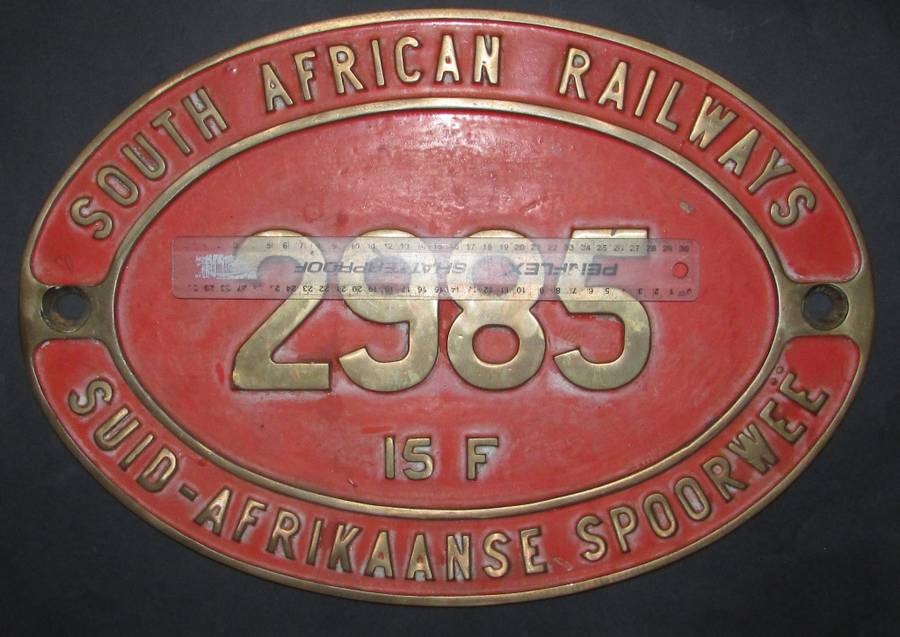 Original South African Railways Locomotive Number Plate