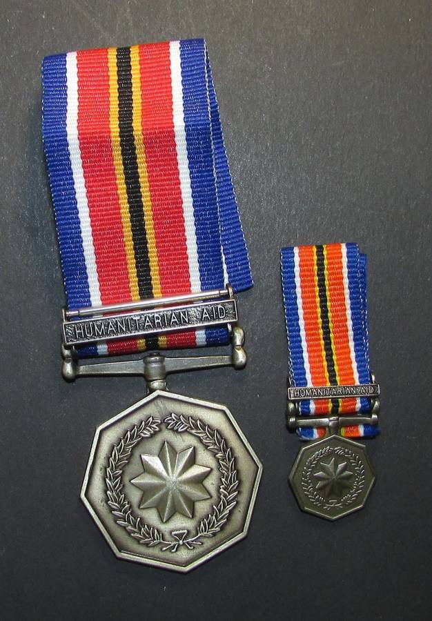 SANDF - Full Size Plus Miniature Humanitarian Aid Medal