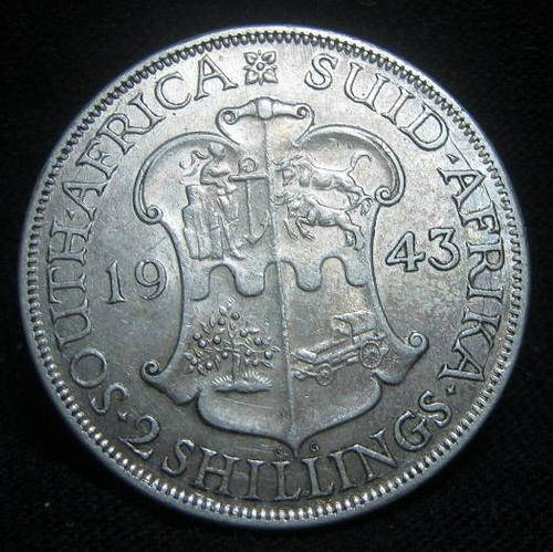 1943 Union of South Africa Silver Florin - Nice Coin