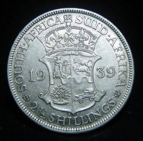 1939 Union Of South Africa Silver Half Crown