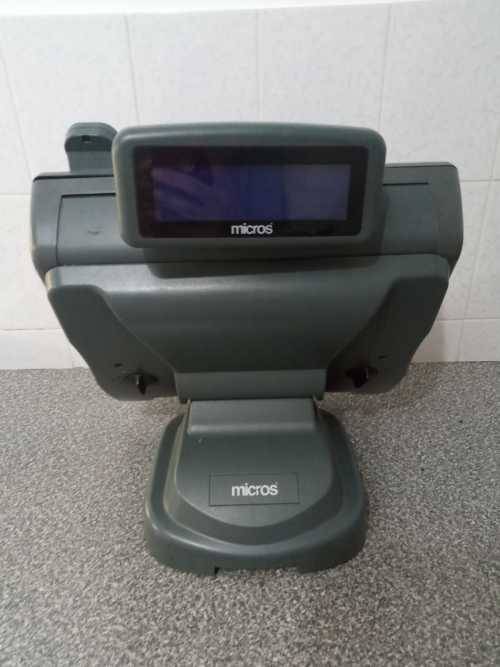 Micros CE WS5A Terminal with Stand + Customer Display and Fingerprint Scanner - Windows CE 6.0