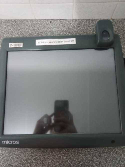 Micros CE WS5A Terminal with Stand + Customer Display and Fingerprint Scanner - Windows CE 6.0