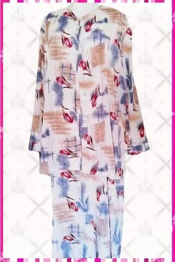 STYLISH JACKET AND DRESS WITH ATTRACTIVE PRINT TO FIT SIZES XLARGE