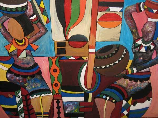 SPEELMAN MAHLANGU OIL ON BOARD UNFRAMED