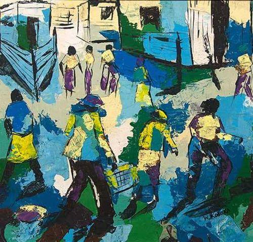 ONE OF KOBOKA"S OLD WORKS,OIL ON BOARD UNFRAMED