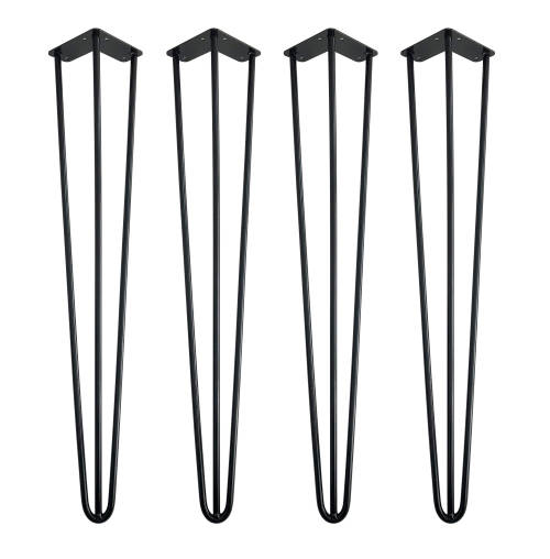 4 x Hairpin Furniture Leg - 80cm - Desk / Dining Table. Powder Coated Black