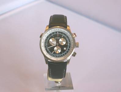 ROTARY CHRONOGRAPH WATCH WITH BLACK LEATHER STRAP DATE DISPLAY 171
