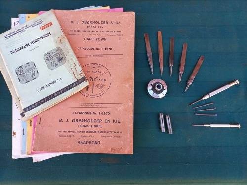Vintage Watch Maker Repairer tools and books