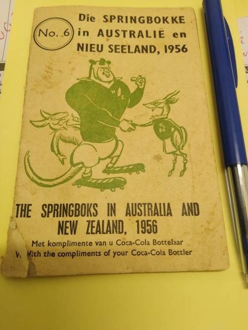 The Springboks in Australia and New Zealand 1956. Very Scarce small booklet given out by Coca-Cola .
