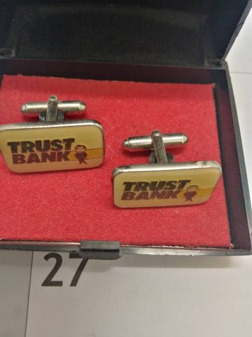 Vintage TRUST BANK Cufflinks.