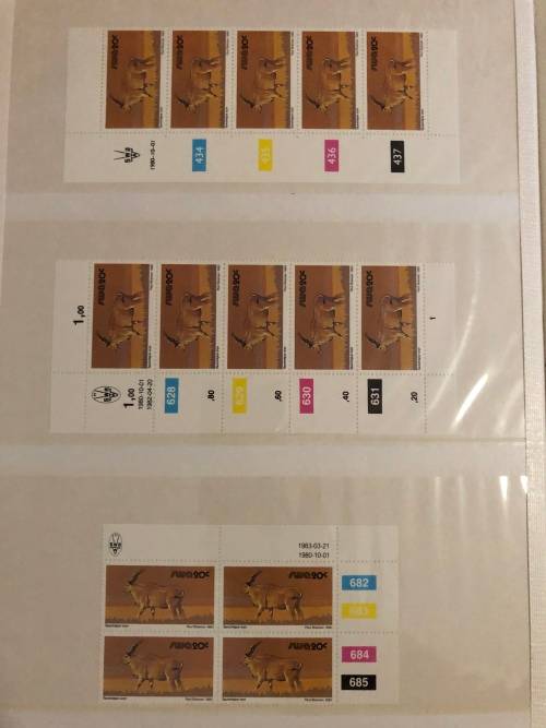 South West Africa Animal definitive control blocks in stock book