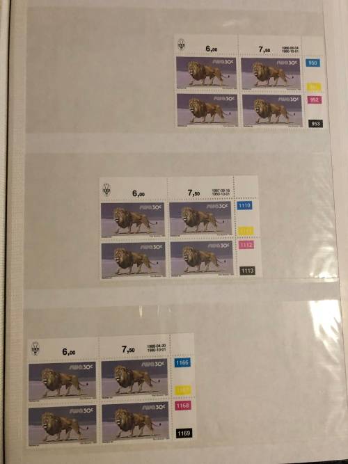 South West Africa Animal definitive control blocks in stock book