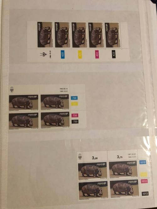 South West Africa Animal definitive control blocks in stock book