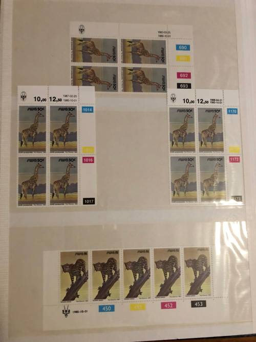 South West Africa Animal definitive control blocks in stock book