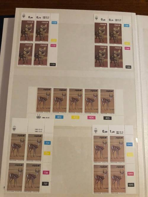 South West Africa Animal definitive control blocks in stock book