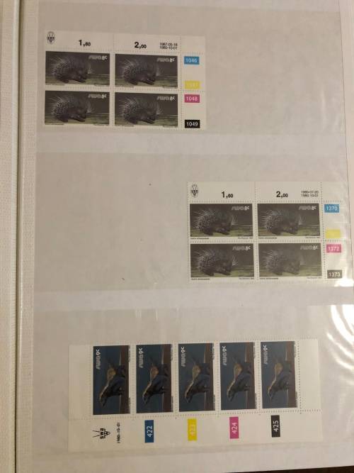 South West Africa Animal definitive control blocks in stock book