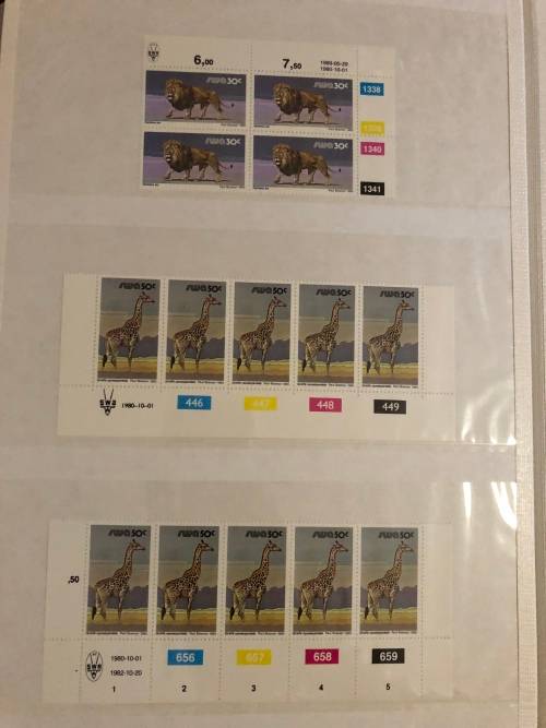 South West Africa Animal definitive control blocks in stock book