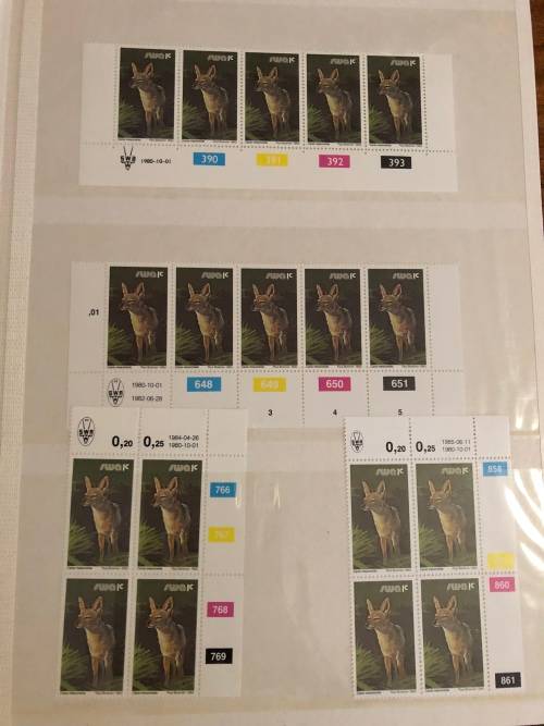 South West Africa Animal definitive control blocks in stock book