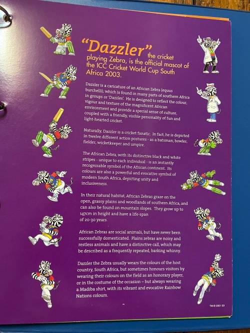 Rsa 2000 Icc cricket world cup Dazzler series in folder cv 500+