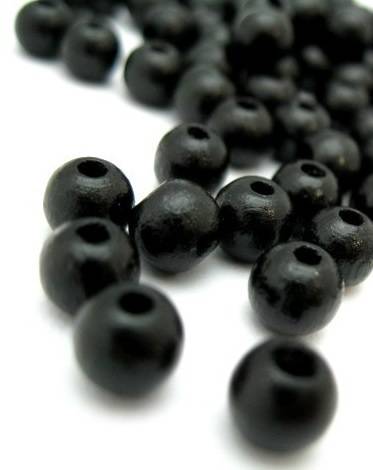 200 20mm Black Wooden Beads