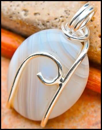 Botswana Agate - Sterling Silver Pendant