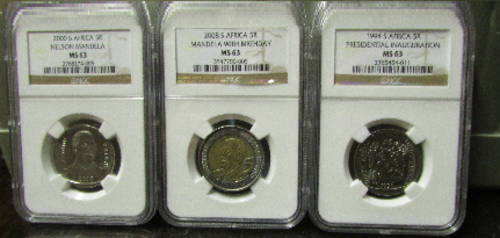 !!! WHAT LOOK HERE. The 3 MS63 Mandela's. When have you ever seen these 3 together. Get yours.!!!