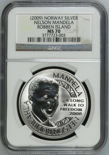 2009 Nelson Mandela Robben Island 1oz Silver NGC MS70 WOW PERFECT !!!!!!!!!!!!!!!