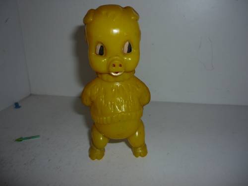 VINTAGE PLASTIC PIG FIGURINE-MADE IN SOUTH AFRICA (PmL)-13CM TALL