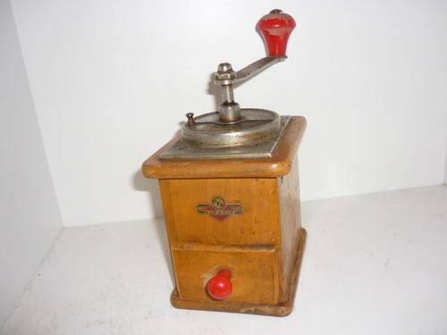 VINTAGE COFFEE GRINDER-WOODEN AND ALUMINIUM-KYM