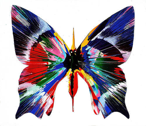 Acrylic painting Ted Wasi acrylic-115 size 61-71 "Butterfly Accomplish"