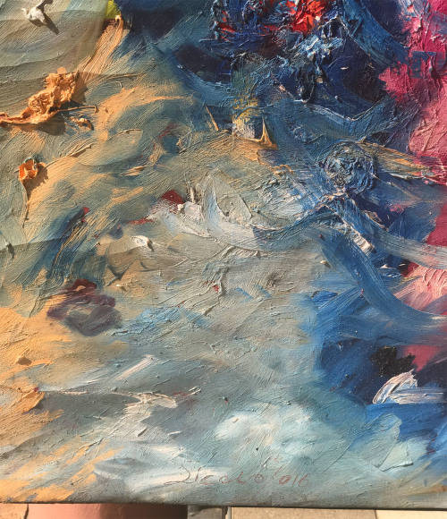 Sicelo Nicholus Dlamini oil painting on canvas signed 2016, oil-3 image size 121-121