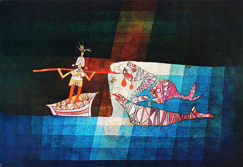Paul Klee Print-101 in the paper image size 40-57.5 cm