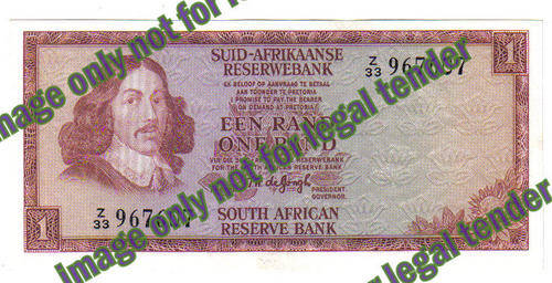A BEAUTIFUL TW DE JONGH REPLACEMENT R1 NOTE (CRISP !!!!!) Z33 967607