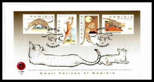 Namibie / Namibia 2018 - KLEINE KATTE(N) / SMALL FELINES FDC 6.32 EERSTE DAG KOEVERT !!!