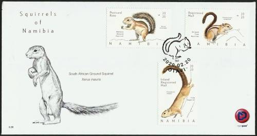 Namibie / Namibia 2020 - EEKHOORN'S / SQUIRRELS on FDC 5.36 / EERSTE DAG KOEVERT 5.36