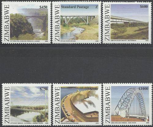 Zimbabwe 2006 - BRUGGEN / BRUE / BRIDGES set (6) Perfect U/M - Posvars - Postfris - MNH !