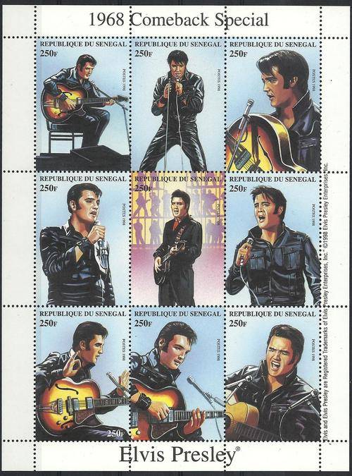 Senegal 1999 - ELVIS PRESLEY Comeback Special 1968 - Min.Sheet - U/M - Posvars - Postfris - MNH !!!