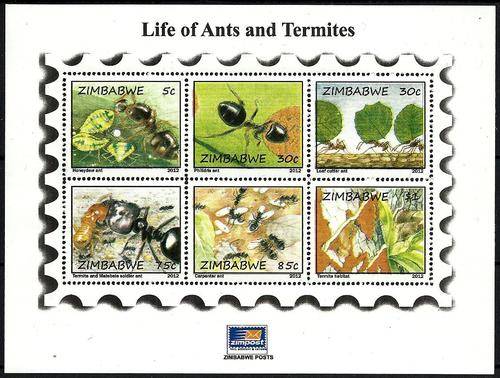 Zimbabwe (Rhodesia) 2012 - ANTS and TERMITES Min.Sheet  MNH - Postfris - Posvars - LIMITED !!!!!!!!!