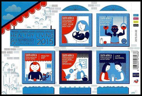 Suid-Afrika / South Africa 2015 - LEEF GESOND / HEALTHY LIVING NEPHROLOGY CONGRESS Min.Sheet - MNH