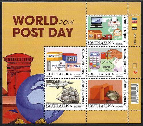 Suid-Afrika / South Africa 2015 - WERELD POS(T)DAG / WORLD POST DAY  Min.Sheet - MNH - Posvars !!!